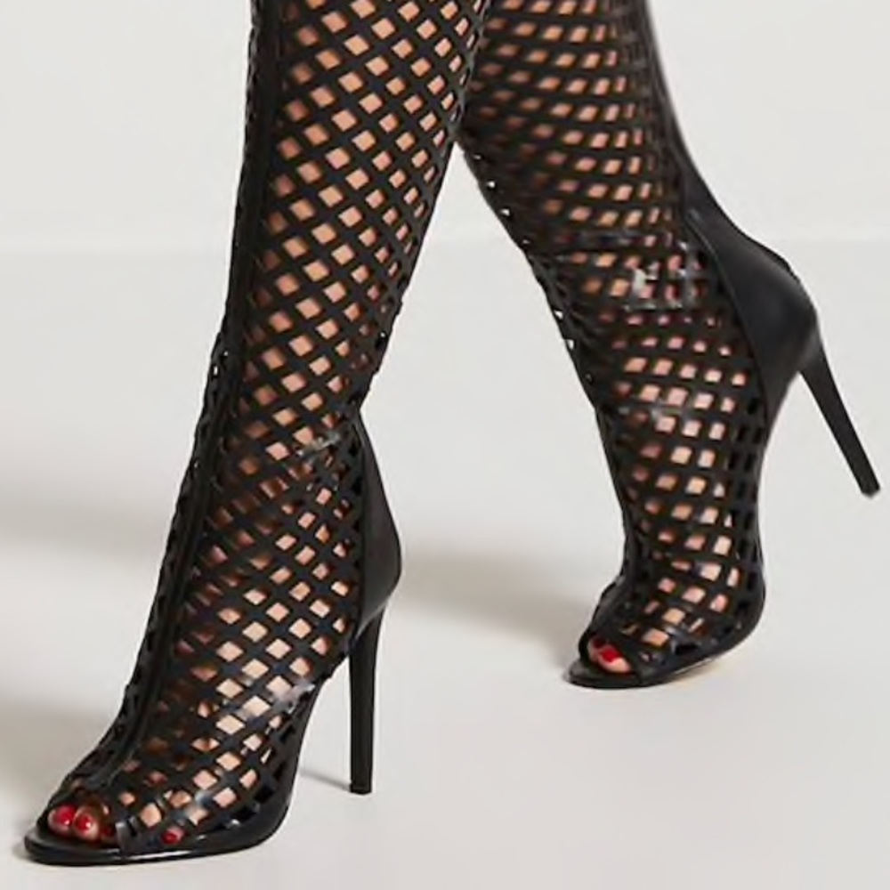Forever 21 Thigh High Caged Boots